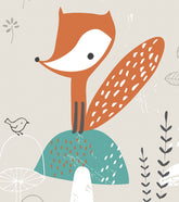 WOODLAND - Affiche enfant - Renard et champignons